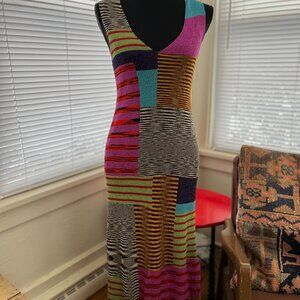 missoni orange label party sparkly knit slight flare fairy goth maxi 42